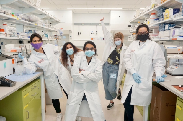 Image of lab with mask